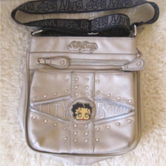 Betty Boop Handbags - Betty Boop Silver Studded Crossbody Bag Y2K